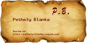 Pethely Blanka névjegykártya